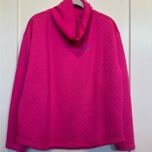 Vineyard Vines Fuchsia Quilted Funnel Neck Pullover Size Small